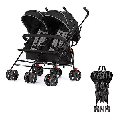 Dream On Me Volgo Twin Umbrella Stroller (Black) - Kidsy