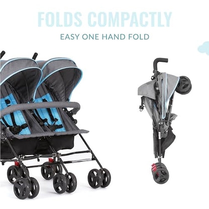 Dream On Me Volgo Twin Umbrella Stroller (Blue) - Kidsy