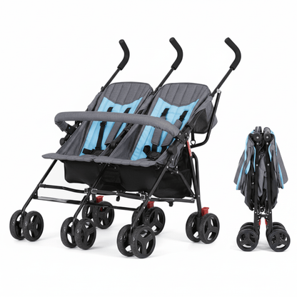 Dream On Me Volgo Twin Umbrella Stroller (Blue) - Kidsy