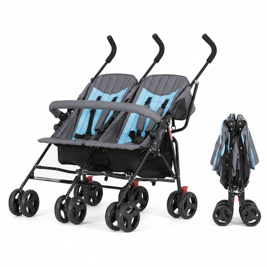 Dream On Me Volgo Twin Umbrella Stroller (Blue) - Kidsy