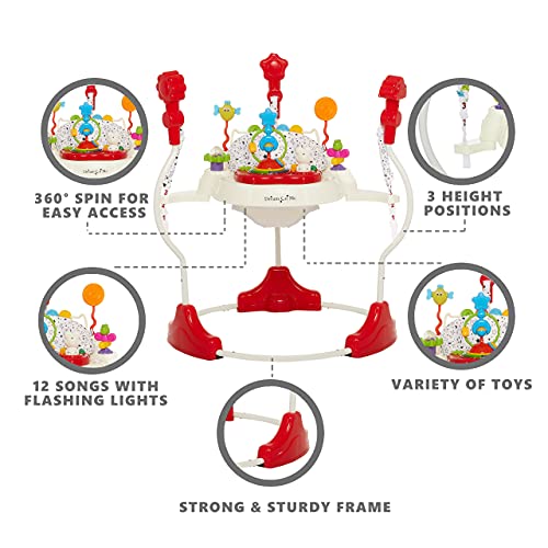 Dream On Me Zany 2 - in - 1 Activity Center & Bouncer (White/Black) - Kidsy