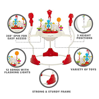 Dream On Me Zany 2 - in - 1 Activity Center & Bouncer (White/Black) - Kidsy