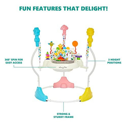 Dream On Me Zany 2 - in - 1 Baby Activity Center and Bouncer (Star Print) - Kidsy