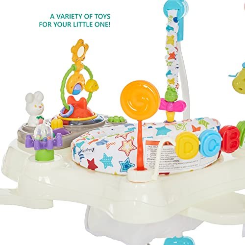 Dream On Me Zany 2 - in - 1 Baby Activity Center and Bouncer (Star Print) - Kidsy