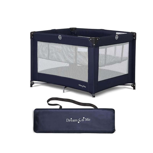 Dream on Me Zazzy Portable Play Yard with Bassinet (Navy) - Kidsy