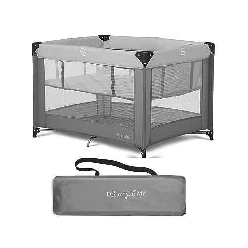 Dream On Me Zazzy Portable Playard with Bassinet (Grey) - Kidsy