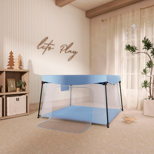Dream On Me Ziggy Square Playpen (Blue) - Kidsy