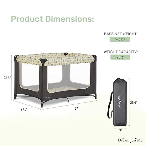 Dream On Me Zodiak Portable Baby Playard (Grey) - Kidsy