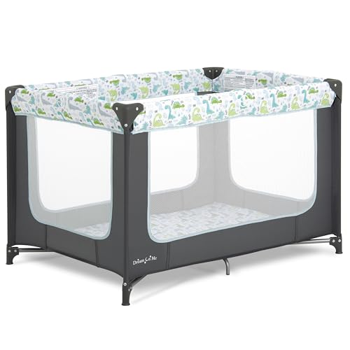 Dream on Me Zodiak Portable Play Yard (Grey/Green) - Kidsy