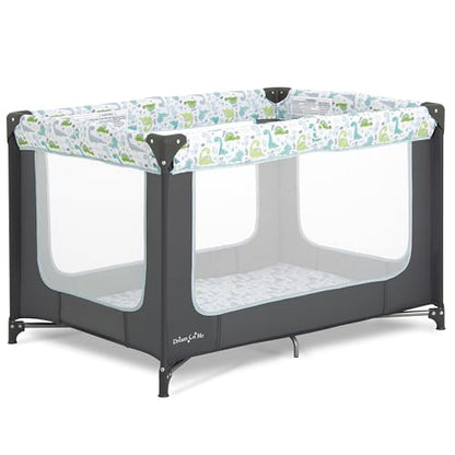Dream on Me Zodiak Portable Play Yard (Grey/Green) - Kidsy