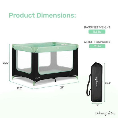 Dream on Me Zodiak Portable Play Yard with Carry Bag and Shoulder Strap (Mint) - Kidsy