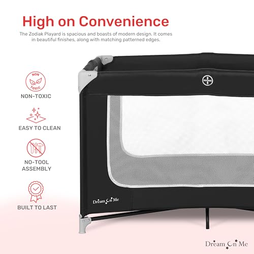 Dream On Me Zodiak Portable Playard (Black) - Kidsy