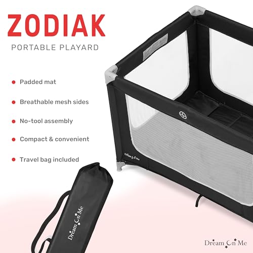 Dream On Me Zodiak Portable Playard (Black) - Kidsy