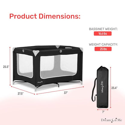 Dream On Me Zodiak Portable Playard (Black) - Kidsy