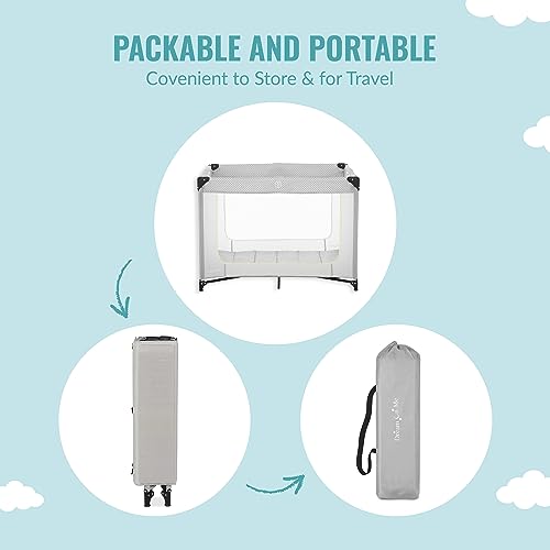 Dream On Me Zoom Playard (Light Grey) - Kidsy