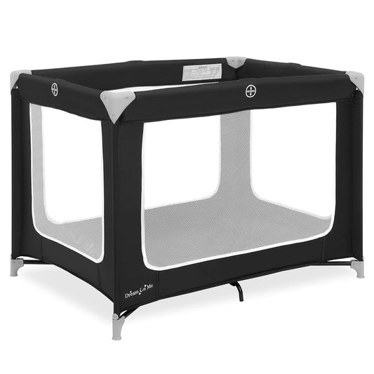 Dream On Me Zoom Portable Playard with Padded Mat (Black) - Kidsy