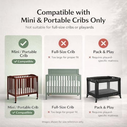 Dream On Me5" Spring Coil Portable Crib Mattress (White/Blue) - Kidsy