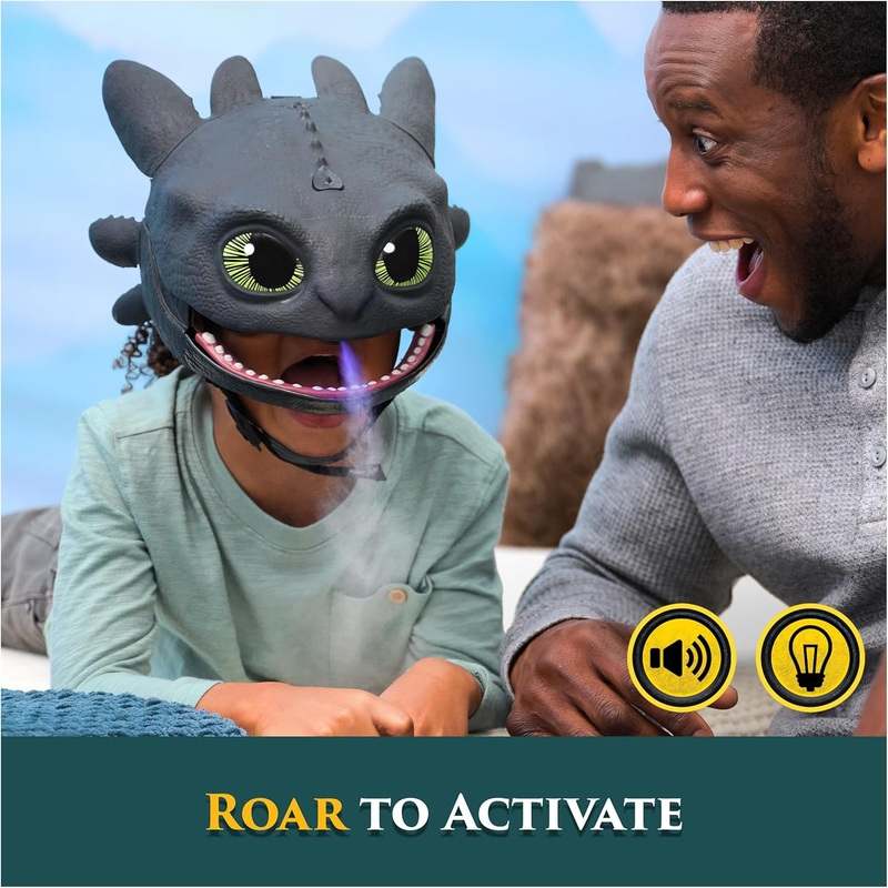 Dreamworks Dragons How To Train Your Dragon, Electronic Blast & Roar Toothless Mask, Kids Dress Up & Pretend Play Costumes - Kidsy