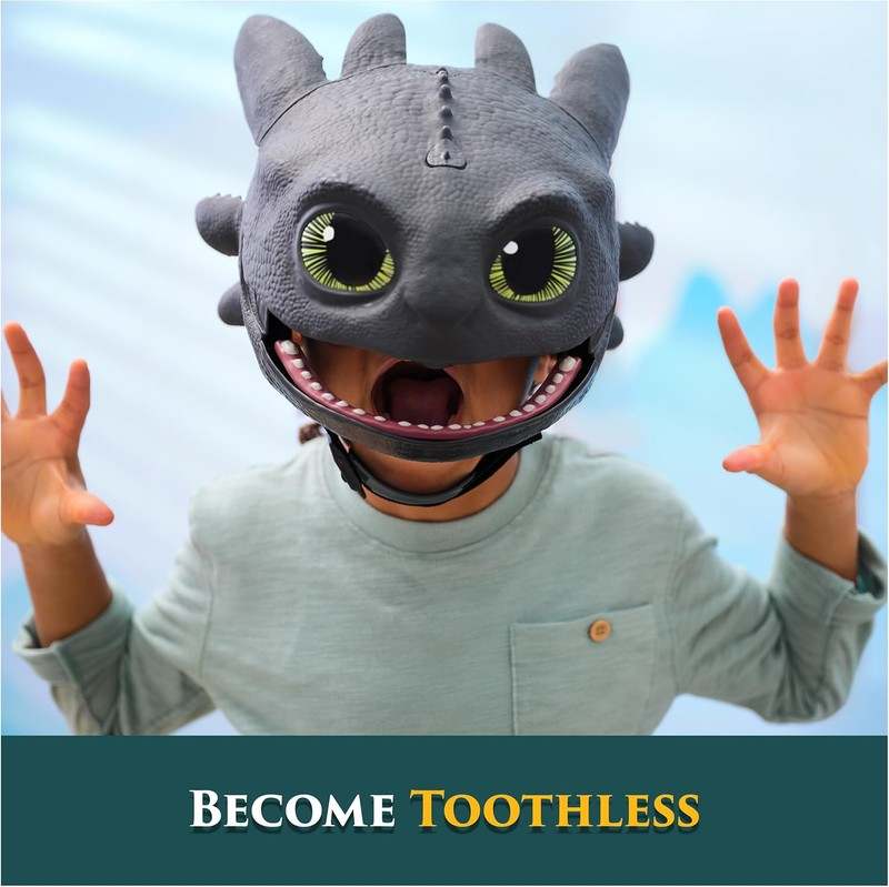 Dreamworks Dragons How To Train Your Dragon, Electronic Blast & Roar Toothless Mask, Kids Dress Up & Pretend Play Costumes - Kidsy