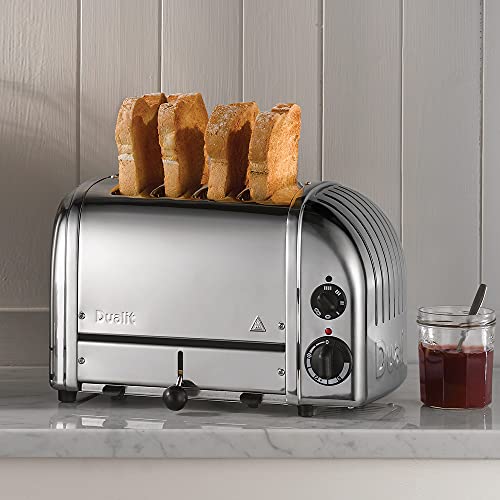 Dualit Classic 4 Slice NewGen Toaster, Mechanical Timer, Stainless Steel (Chrome) - Kidsy