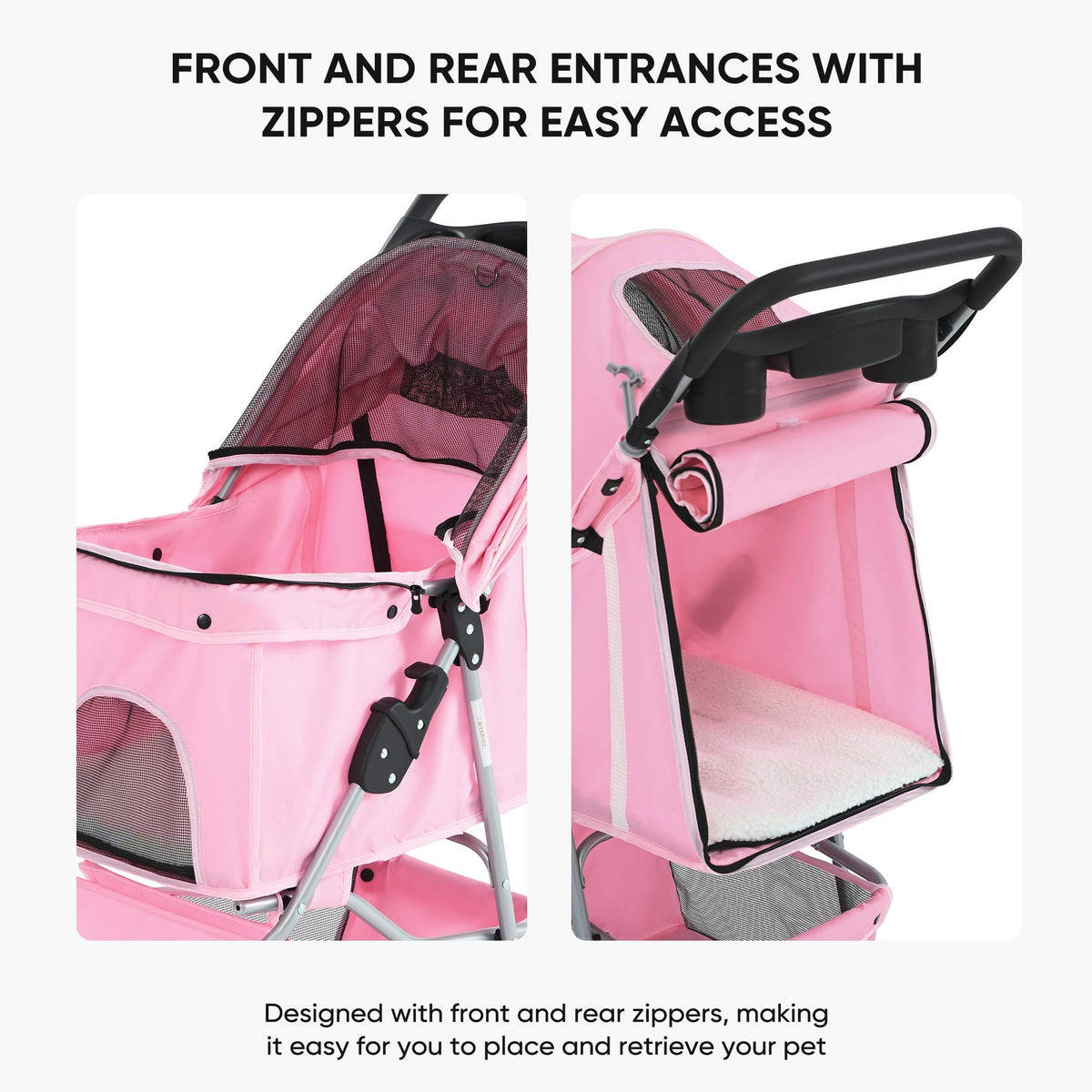 edx 3 Wheels Pet Stroller (Pink) - Kidsy
