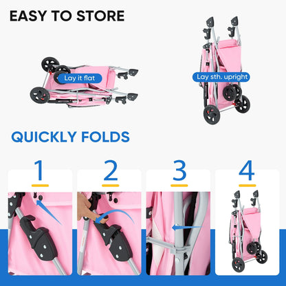 edx 3 Wheels Pet Stroller (Pink) - Kidsy