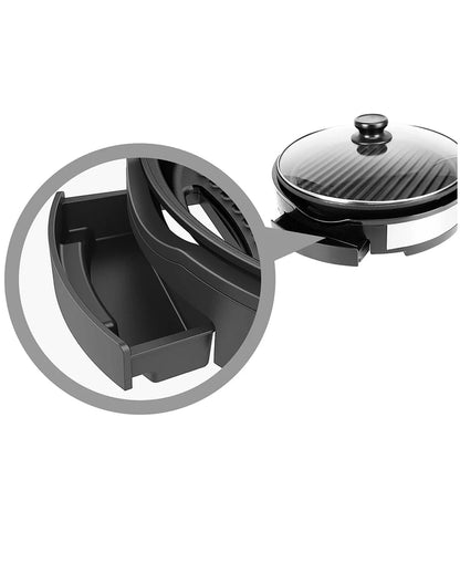 Elite Cuisine 12 - Inch Stainless Steel Deluxe Indoor Grill with Tempered Glass Lid - Kidsy