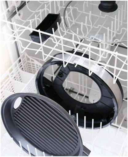 Elite Cuisine 12 - Inch Stainless Steel Deluxe Indoor Grill with Tempered Glass Lid - Kidsy