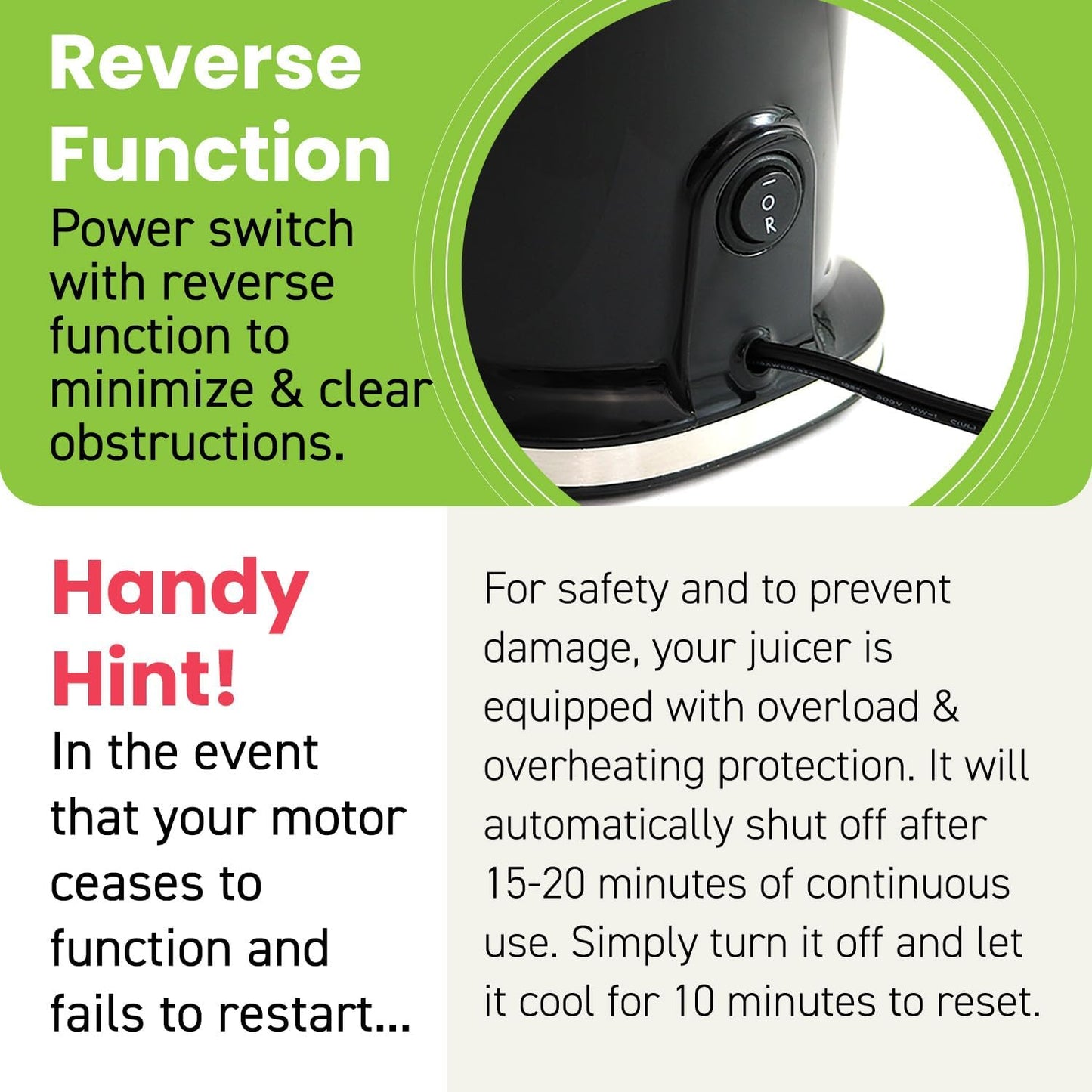 Elite Gourmet EJX017 Whole Fruit 3” Feeding Chute Dynamic Masticating Slow Juicer (Black) - Kidsy