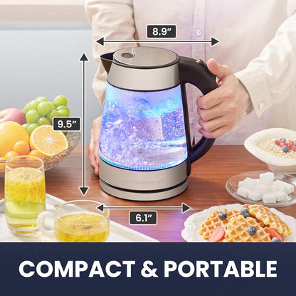 Elite Gourmet EKT - 602 Electric BPA - Free Glass Kettle Stainless Steel - Kidsy