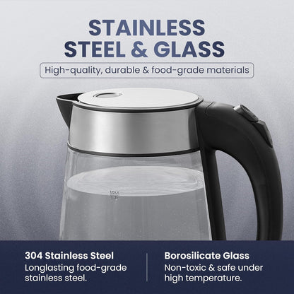 Elite Gourmet EKT - 602 Electric BPA - Free Glass Kettle Stainless Steel - Kidsy