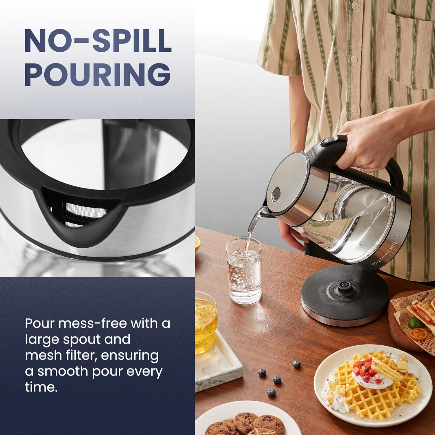 Elite Gourmet EKT - 602 Electric BPA - Free Glass Kettle Stainless Steel - Kidsy