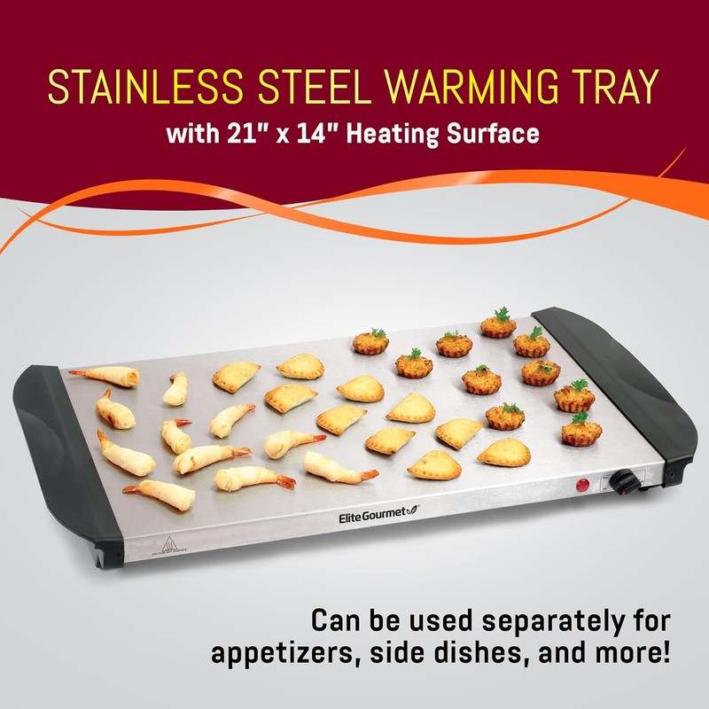 Elite Gourmet EWM - 6171 Triple 3 x 2.5 Qt. Trays, Buffet Server - Kidsy