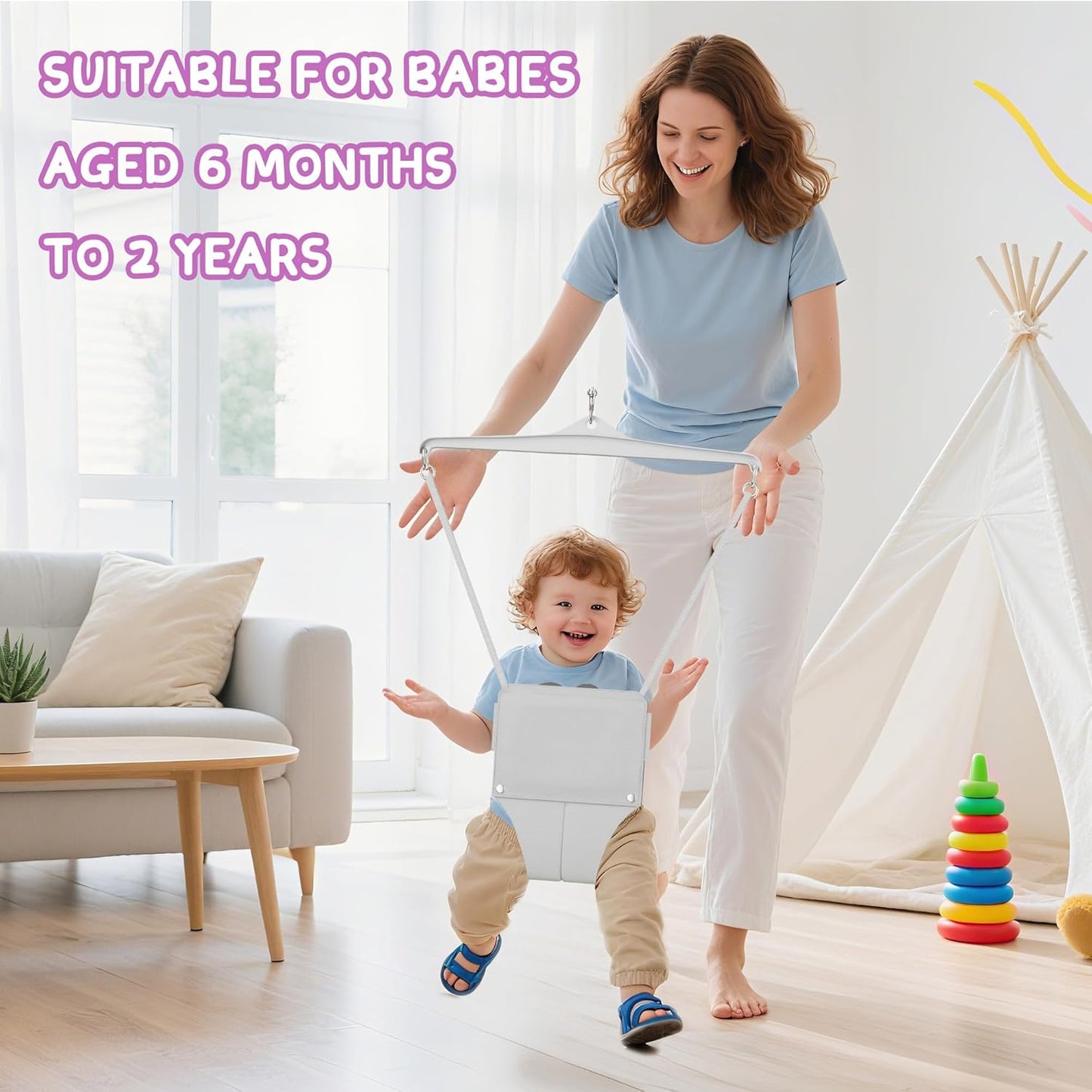 EL&IT·Wings Baby Jumper with Stand, Adjustable (Purple) - Kidsy