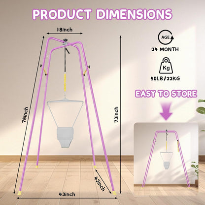 EL&IT·Wings Baby Jumper with Stand, Adjustable (Purple) - Kidsy