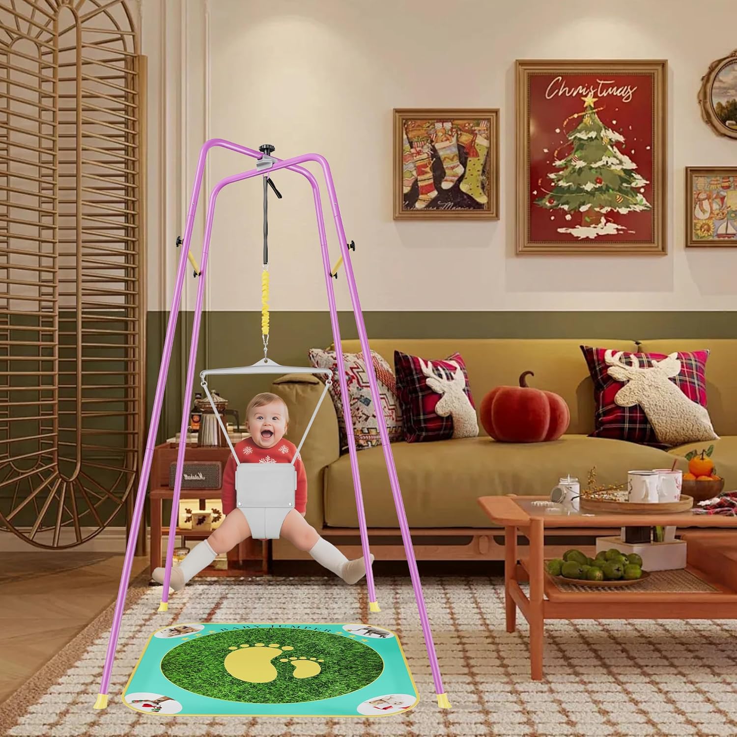 EL&IT·Wings Baby Jumper with Stand, Adjustable (Purple) - Kidsy