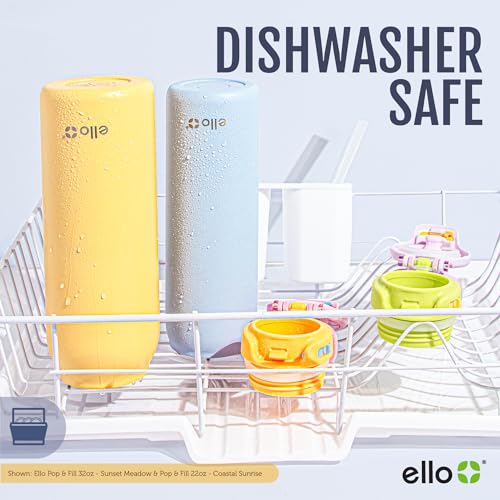 Ello Pop & Fill 40oz Stainless Steel Water Bottle (Tonal Cream) - Kidsy