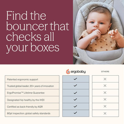 Ergobaby Evolve 3 - in - 1 Bouncer (Charcoal Grey) - Kidsy