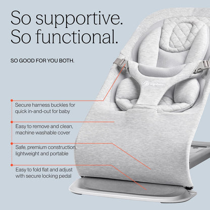 Ergobaby Evolve 3 - in - 1 Bouncer (Charcoal Grey) - Kidsy