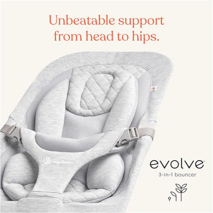Ergobaby Evolve 3 - in - 1 Bouncer (Onyx Black) - Kidsy