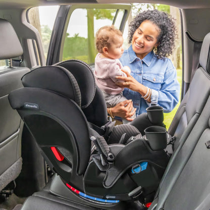 Evenflo All4Stages Slim 4-in-1 Convertible Car Seat (Tybee Black) - Kidsy