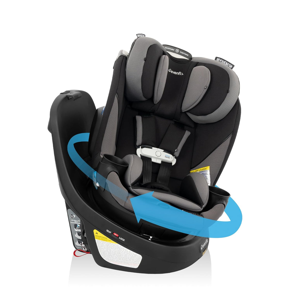 Evenflo Gold Revolve360 Slim 2 - in - 1 Rotational Car Seat (Obsidian Black) - Kidsy