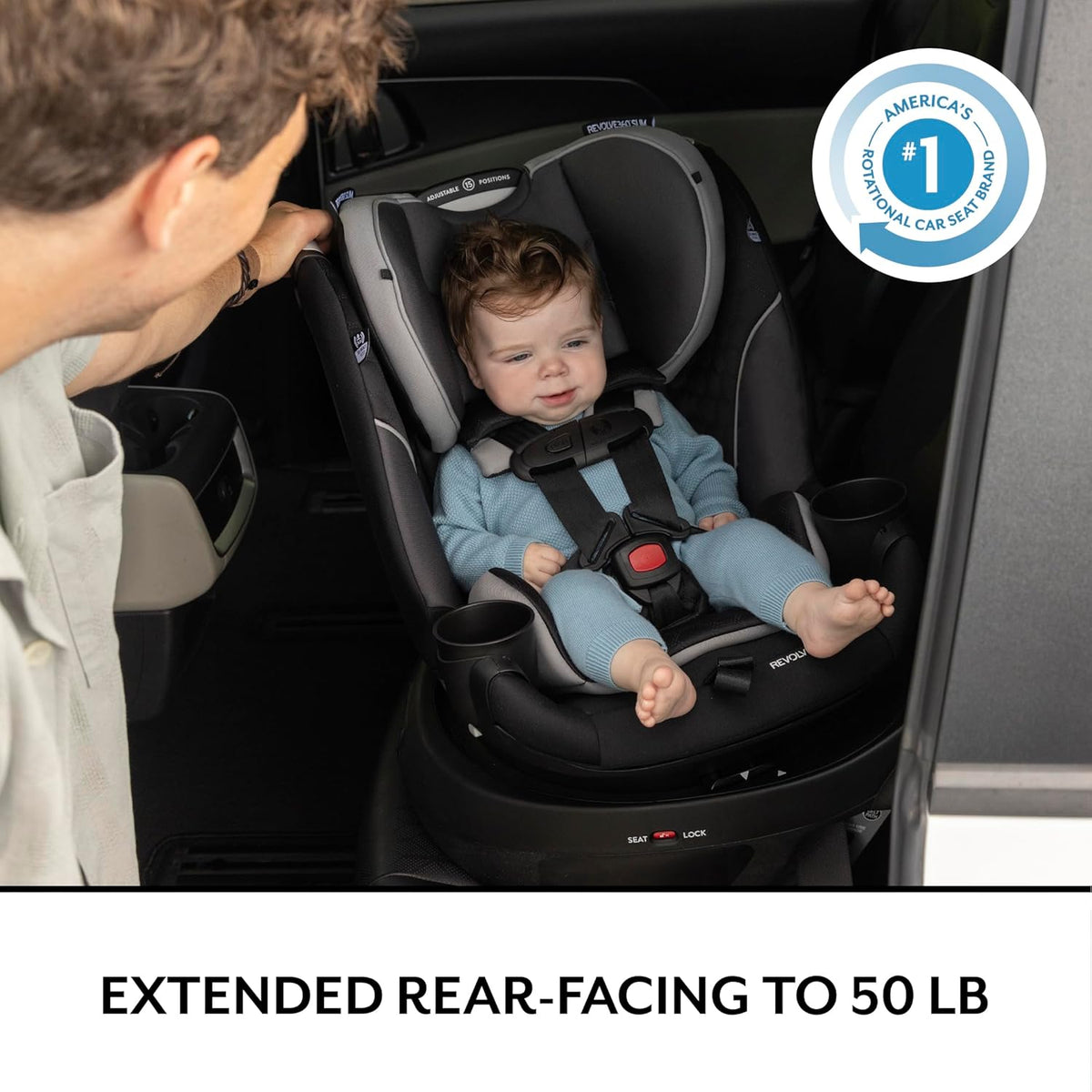 Evenflo Gold Revolve360 Slim 2 - in - 1 Rotational Car Seat (Obsidian Black) - Kidsy