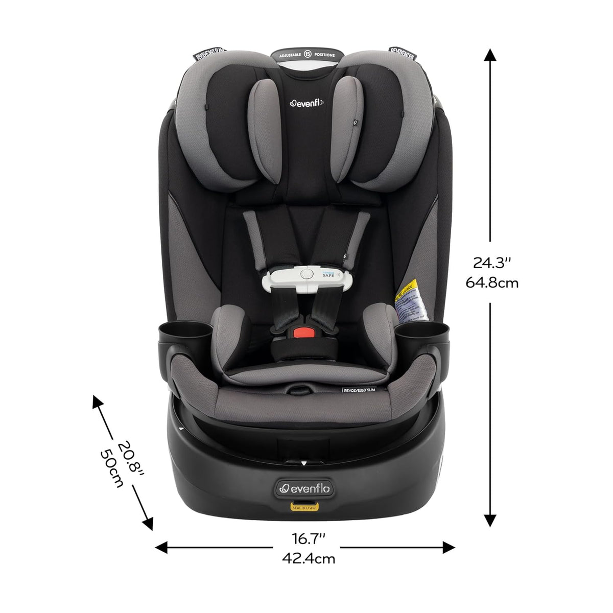 Evenflo Gold Revolve360 Slim 2 - in - 1 Rotational Car Seat (Obsidian Black) - Kidsy