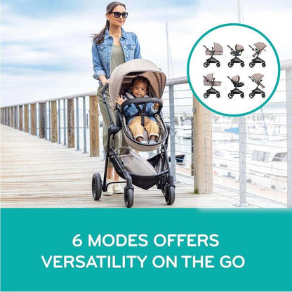 Evenflo Pivot Modular Travel System with LiteMax Car Seat (Desert Tan) - Kidsy