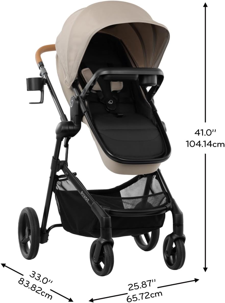 Evenflo Pivot NXT Travel System with LiteMax NXT Infant Car Seat (Latte Tan) - Kidsy