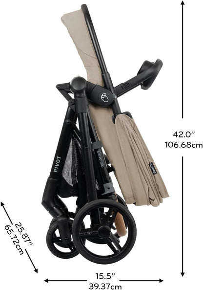 Evenflo Pivot NXT Travel System with LiteMax NXT Infant Car Seat (Latte Tan) - Kidsy
