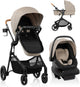 Evenflo Pivot NXT Travel System with LiteMax NXT Infant Car Seat (Latte Tan) - Kidsy
