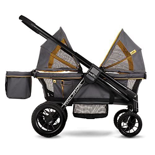 Evenflo Pivot Xplore All - Terrain Stroller Wagon (Adventurer Gray) - Kidsy