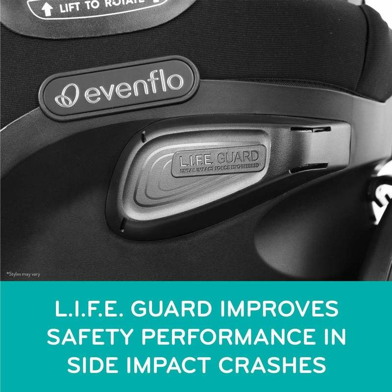 Evenflo Revolve 360 Extend All - in - One Rotating Convertible Car Seat (Rowe Pink) - Kidsy